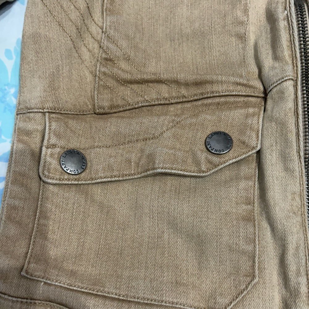 Ralph Lauren Jeans Company Denim Tan Moto Jacket, Full Zip size 6 - Picture 15 of 15